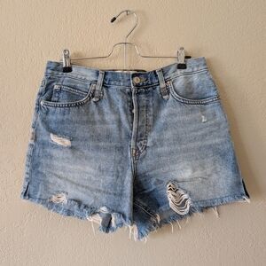 WE The FREE PEOPLE Makai Jean Shorts Womens 29 Cut Off Distressed Button Fly